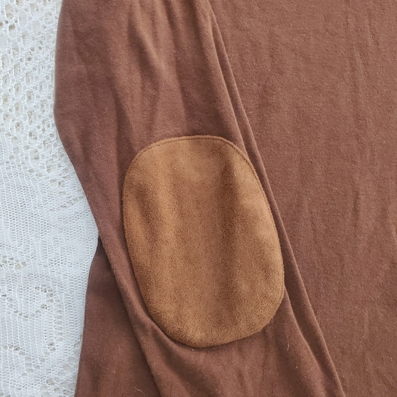 Ralph Lauren Brown Elbow Patch Long Sleeve Tee Women's Size Medium EUC - Picture 4 of 7